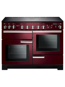 Rangemaster Professional Deluxe 110cm Induction Range Cooker Cranberry with Chrome