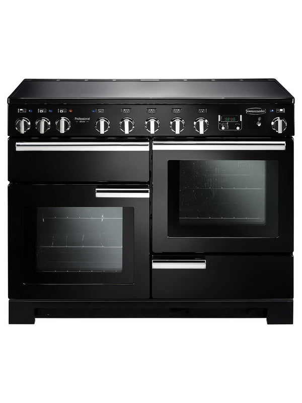 Rangemaster Professional Deluxe 110cm Induction Range Cooker Black with Chrome