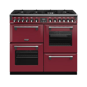 Stoves Richmond Deluxe S1000DF 100cm Dual Fuel Range Cooker 444410937 Chilli Red