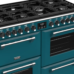 Stoves Richmond Deluxe S1100DF 110cm Dual Fuel Range Cooker 444410976 Kingfisher Teal