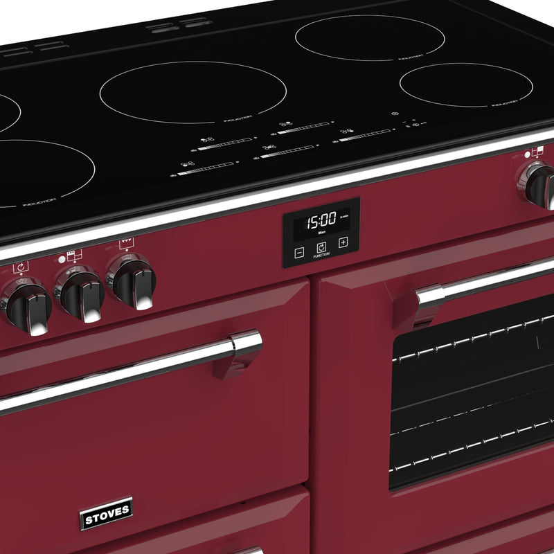 Stoves Richmond Deluxe S1100EI 110cm Induction Range Cooker 444410991 Chilli Red