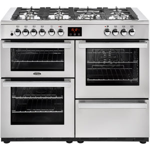 Belling Cookcentre 110DFT 110cm Dual Fuel Range Cooker 444444093 Professional Stainless Steel