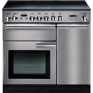 Rangemaster Professional Plus 90cm Ceramic Range Cooker Stainless Steel with chrome - DB Domestic Appliances