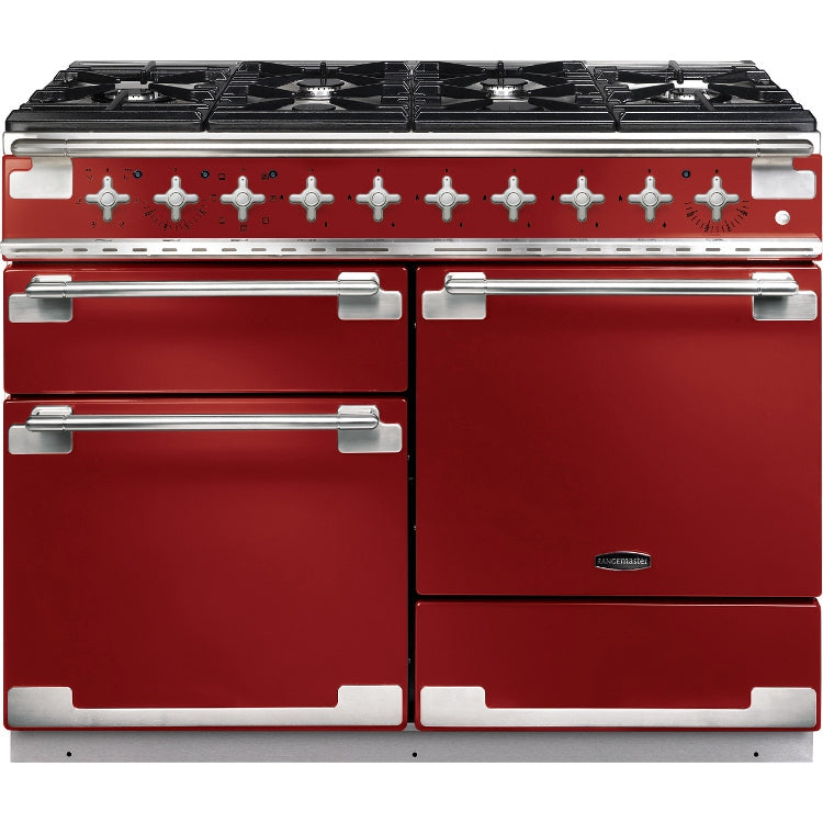 Rangemaster Elise 110cm Dual Fuel Range Cooker Cherry Red - DB Domestic Appliances