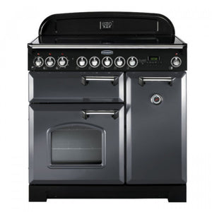 Rangemaster Classic Deluxe 90cm Induction Range Cooker Slate with Chrome