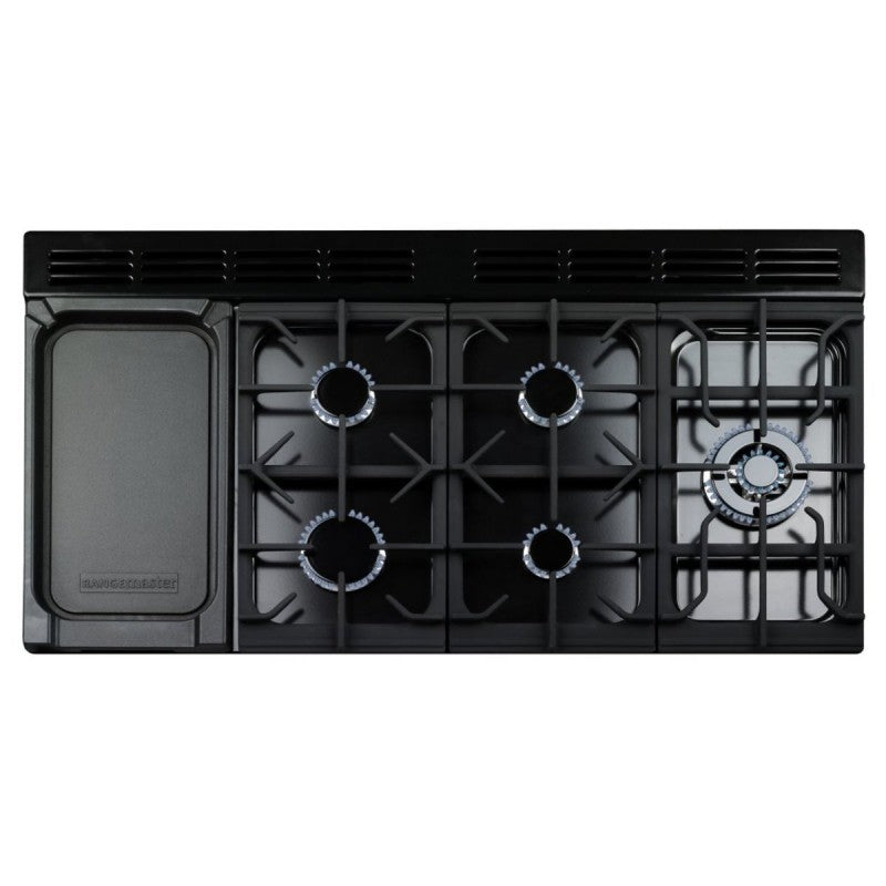 Rangemaster Professional Deluxe 110cm Dual Fuel Range Cooker Stainless Steel with Chrome