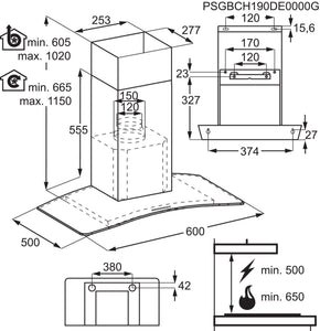 Zanussi ZHC62352X 60cm Chimney Hood - DB Domestic Appliances