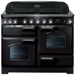 Rangemaster Classic Deluxe 110cm Induction Range Cooker Black with Chrome