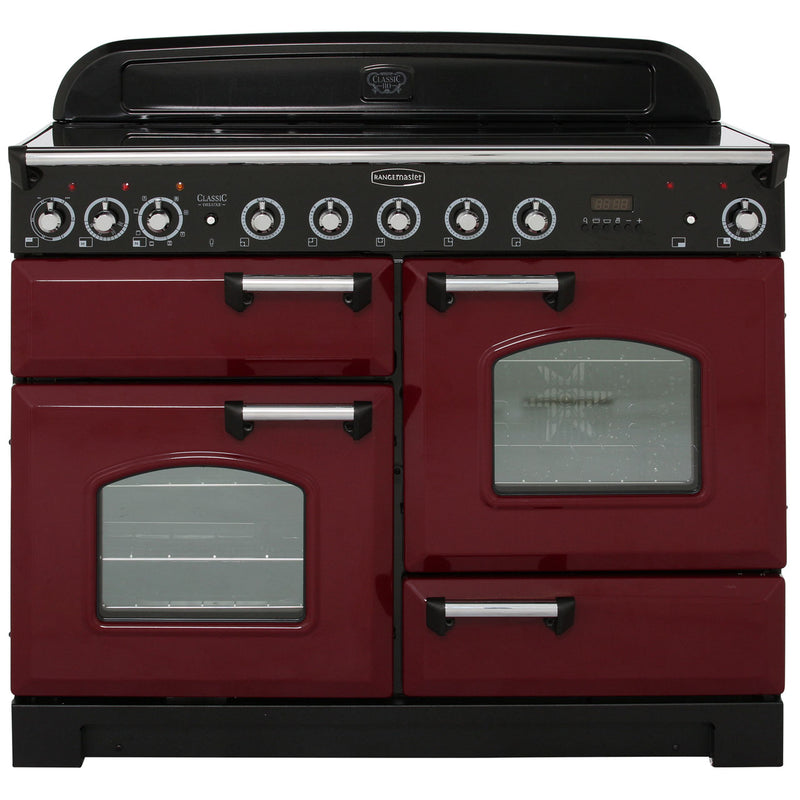 Rangemaster Classic Deluxe 110cm Induction Range Cooker Cranberry with Chrome