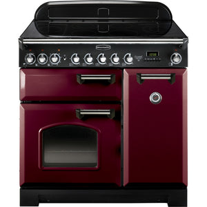 Rangemaster Classic Deluxe 90cm Induction Range Cooker Cranberry with Chrome