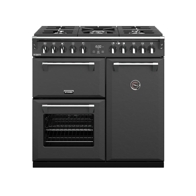 Stoves Richmond Deluxe S900DF Anthracite Grey 90cm Dual Fuel Range Cooker 444411510 - DB Domestic Appliances