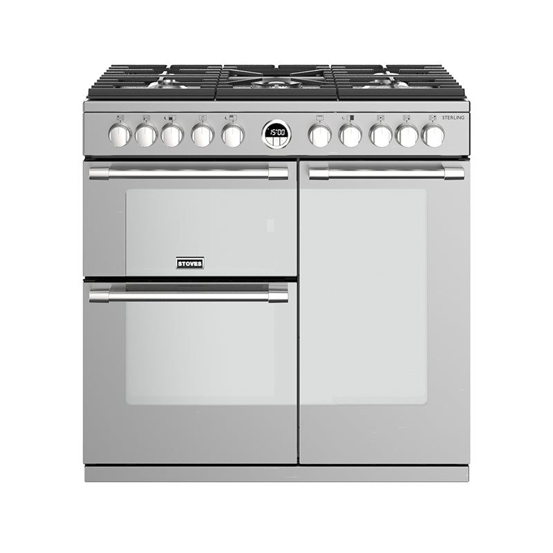 Stoves Sterling S900DF 90cm Dual Fuel Range Cooker 444444482 Stainless Steel