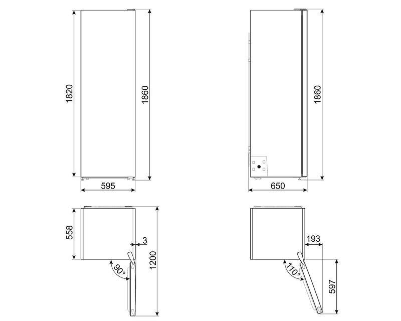 Smeg UKFF18EN2HX Freestanding Tall Freezer - DB Domestic Appliances