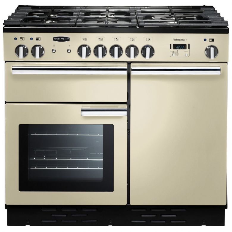 Rangemaster Professional Plus 100cm Duel Fuel Range Cooker Stainless Steel with Chrome