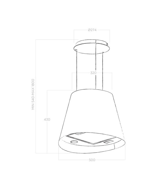Elica JUNO-BLK 492cm Ceiling Cooker Hood - DB Domestic Appliances