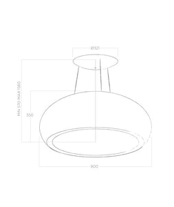 Elica PEARL-SS 800cm Ceiling Cooker Hood