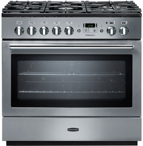 Rangemaster Professional Plus FX 90cm Dual Fuel Range Cooker Stainless Steel with Chrome