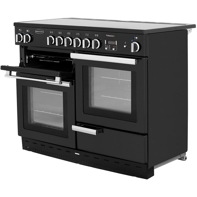 Rangemaster Professional plus 110cm Ceramic Range Cooker Black with Chrome - DB Domestic Appliances