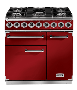 Falcon Deluxe 90cm Dual Fuel Range Cooker Cherry Red with Nickel - DB Domestic Appliances